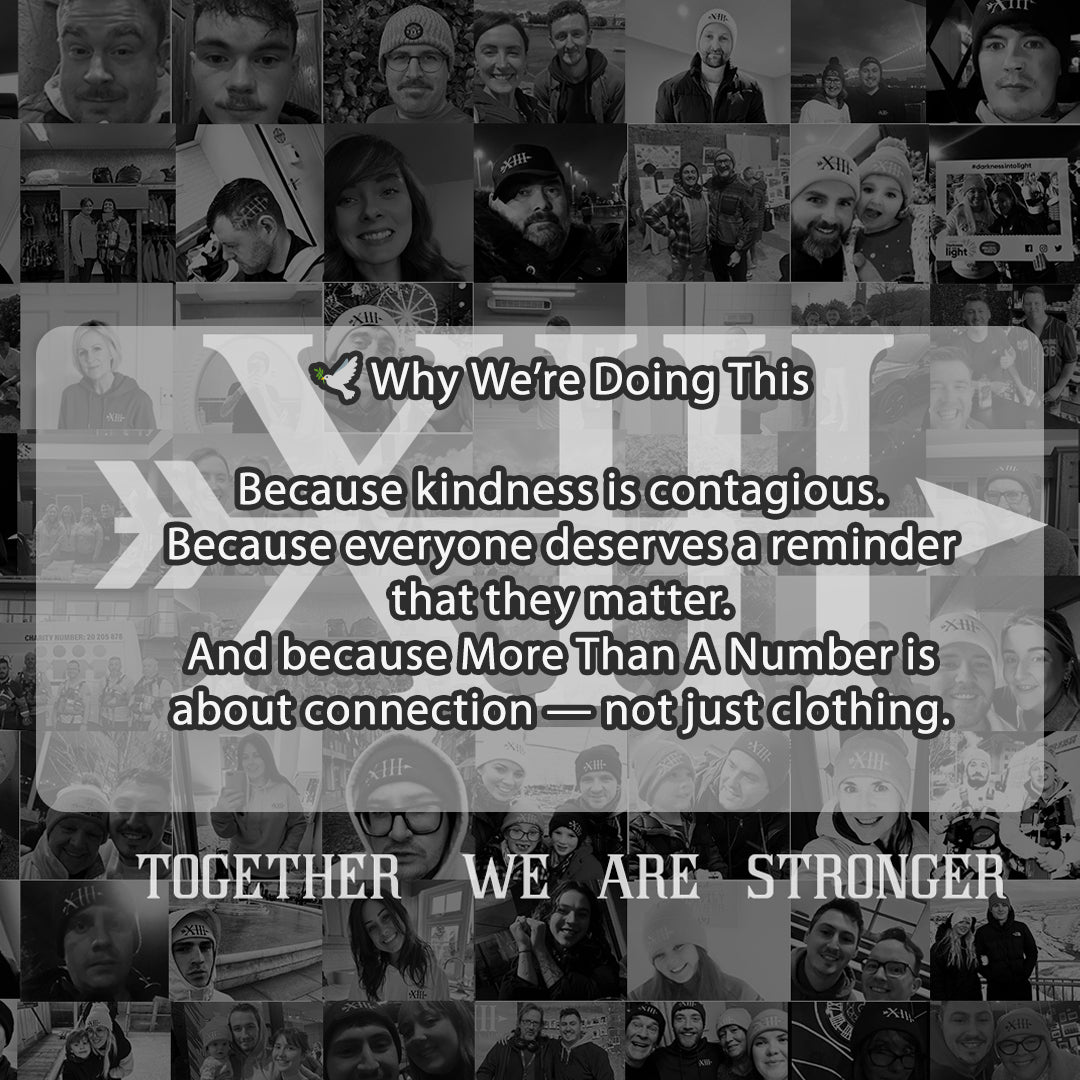 Collage of people with text overlay about kindness and connection.